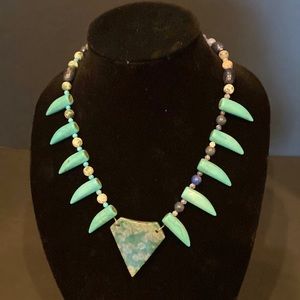 Tribal necklace hand made from natural materials.